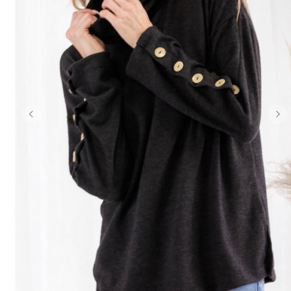 Paris style fashion Fuzzy soft cowl neck with button details very soft and warm